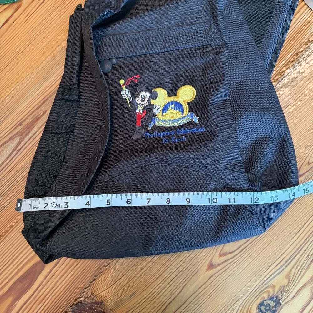 DISNEY WORLD Sling Backpack 2005 Embroidered MICKEY HAPPIEST CELEBRATION Ear Zip